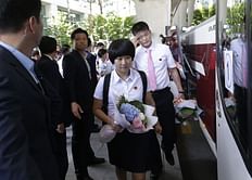 North Korean table tennis players arrive in South Korea