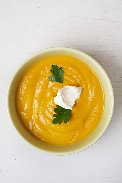 Spiced Carrot, Leek and Lentil Soup