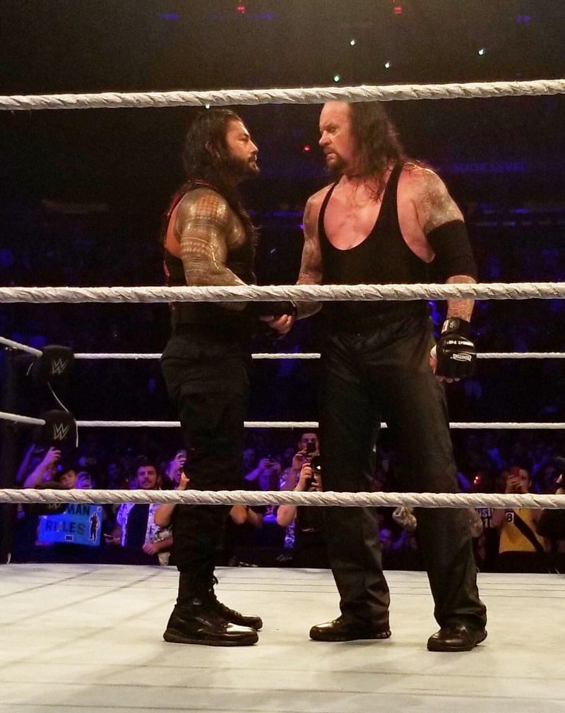 The Undertaker and Roman Reigns after their bout at Madison Square Garden
