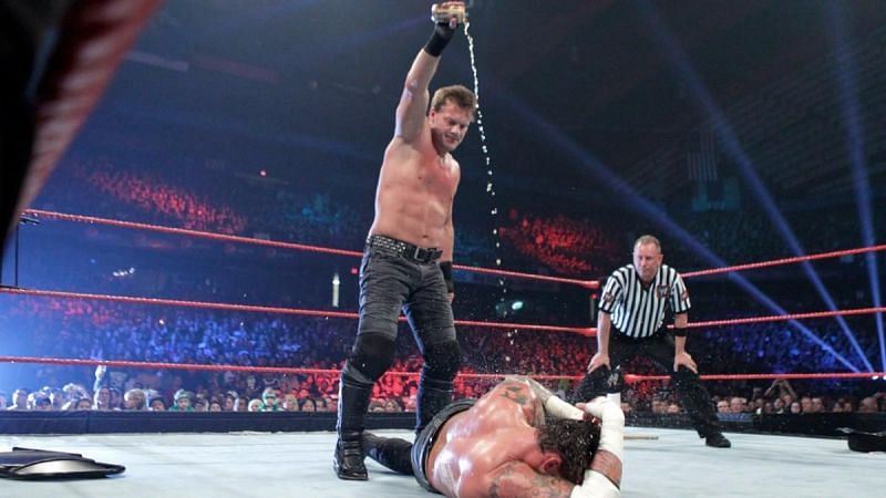 Jericho poured beer on the Straight Edge CM Punk