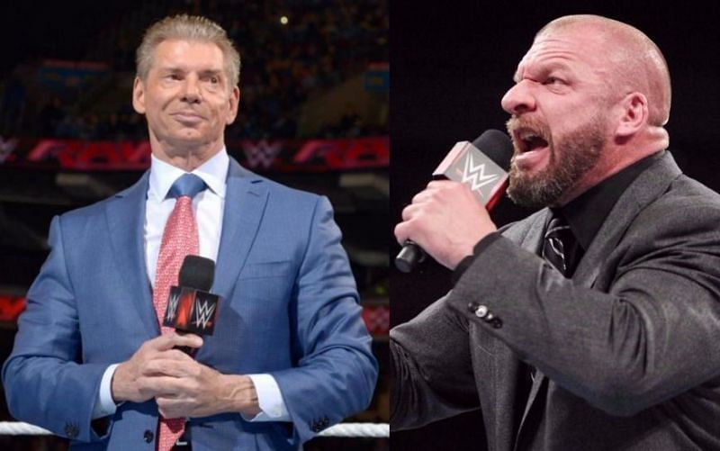 In the absence of Vince McMahon (left), Triple H (right) was at the helm of operations at WWE Extreme Rules