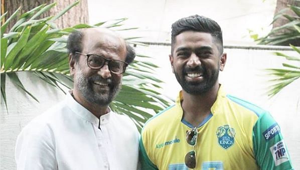 Superstar Rajinikanth with Abhinav Mukund