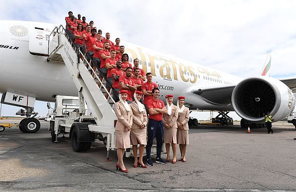 Arsenal Players Depart for Singapore
