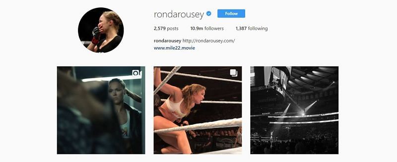 Ronda Rousey is the most followed current WWE star on Instagram