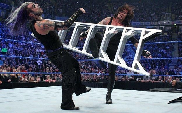 Undertaker and Jeff Hardy in action.