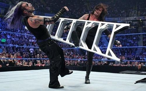 Undertaker and Jeff Hardy in action.