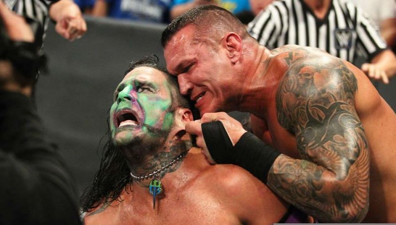 Image result for randy orton attacks jeff hardy