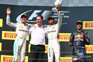 Hamilton won with Rosberg in second place