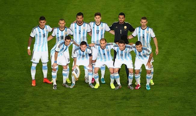 Argentina&#039;s squad during the World Cup 2014.