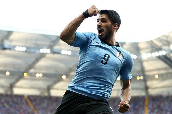  L. Suarez #9 Uruguay Home Men's World Cup Soccer