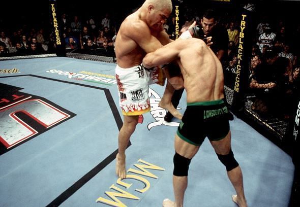 Shamrock went to war with bitter rival Tito Ortiz at UFC 40