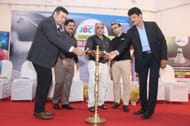 Guests lighting the lamp and inaugurating the fourth edition of PNB MetLife Junior Badminton Championship (L-R) - Sarang Cheema, Deputy Director – Ethics & Compliance, Vishwajit Bhatnaghar, Secretary of Mumbai suburban district badminton association, Uday Pawar, former International badminton player and current coach at Uday Pawar Badminton Academy, Anand Pawar, former International badminton player and coach and Mr. Godambe, Head – Andheri Sports Complex