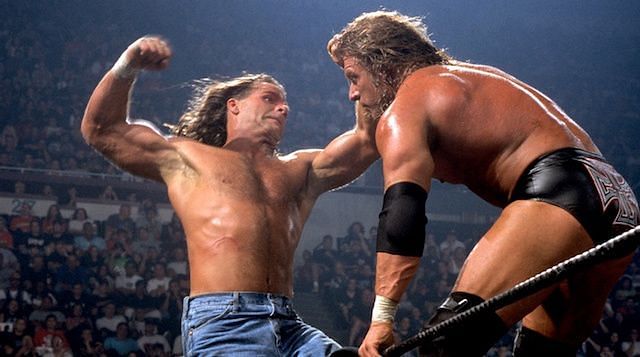 Shawn Michaels and Triple H in an unsanctioned street fight at SummerSlam 2002