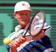 Eighth-seeded South African Wayne Ferreira hits a