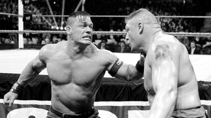 Cena bled as he punched Lesnar