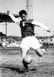 France's Just Fontaine, top scorer in the 1958 World Cup tournament in Sweden with thirteen goals, an all time record.