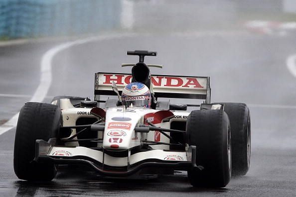Winner Jenson Button, of the U.K., racing for Team Lucky Str