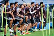 Team Mexico in training ahead of 2018 FIFA World Cup Round of 16 match against Brazil