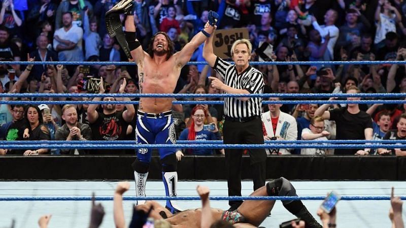 The beginning of AJ Styles&#039; second reign as WWE Champ