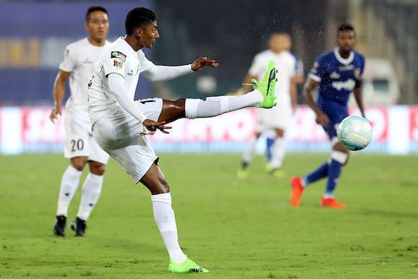 Abdul Hakku playing for Northeast United FC