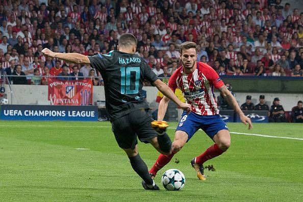 Eden Hazard (L) and Saul Niguez (R).&lt;p&gt;Victory in the last...