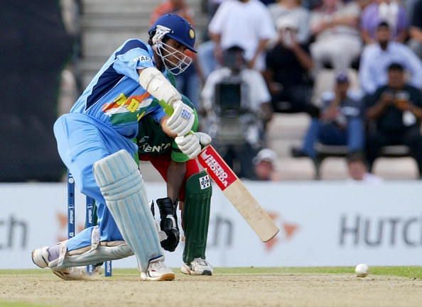 India&#039;s captain Sourav Ganguly in action