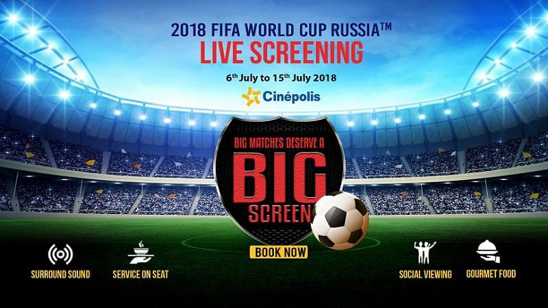 Catch the World Cup action live on the big screen at Cin&Atilde;&copy;polis