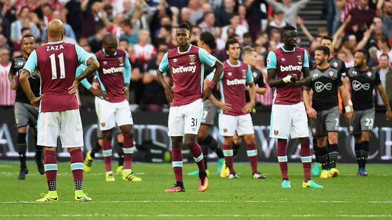 Enter captionWest Ham have had a disappointing start to the Premier League season