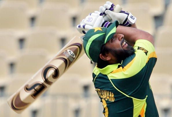 Pakistani cricketer Inzamam-ul-Haq looks...