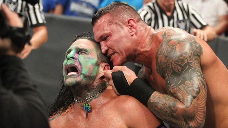 Randy Orton put his finger through Jeff Hardy&#039;s ear piercing during his vicious assault