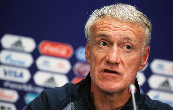 Team France press conference and training session ahead of 2018 FIFA World Cup Final against Croatia