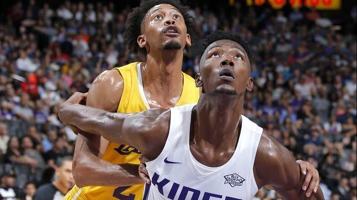 Giles playing his first summer league game.