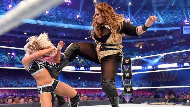 Nia Jax and Alexa Bliss battled at WrestleMania 34