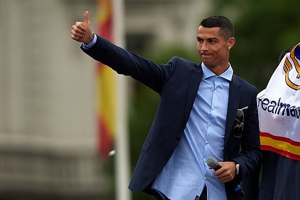 Real Madrid Celebrate After Victory In The Champions League Final Against Liverpool