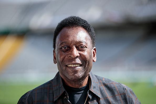 Soccer Legend Pele Visits Olympic Stadium In Barcelona