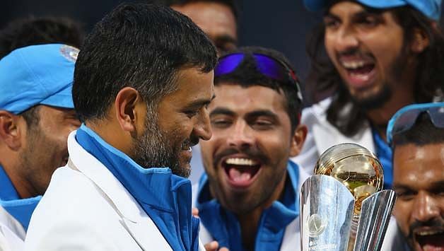 MS Dhoni, after winning the 2013 ICC Champions Trophy 