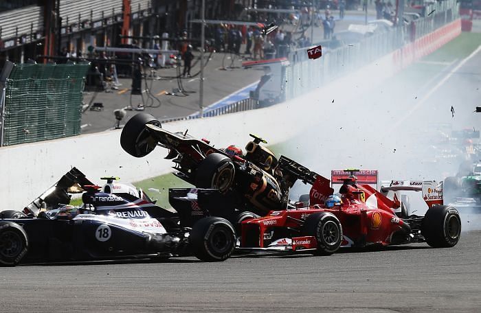 F1 Belgian Gp Top 5 Crashes At Spa