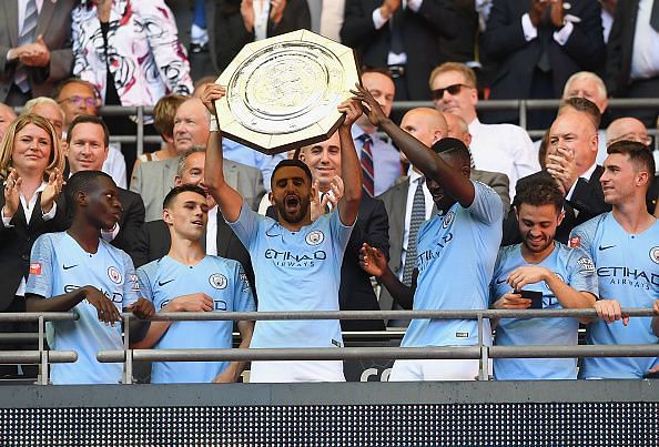 Manchester City lift the FA Community Shield after a convincing win over Chelsea