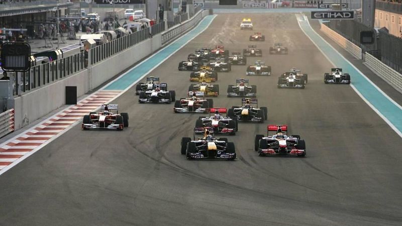 The 4 way battle in the 2014 Abu Dhabi GP