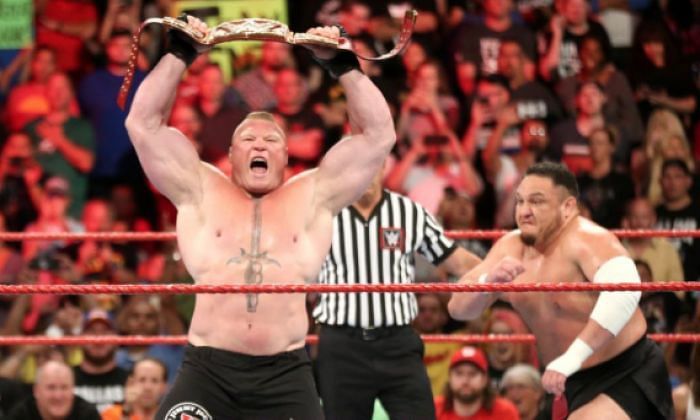 Joe and Lesnar had a big fight feel at Great Balls of Fire 2017