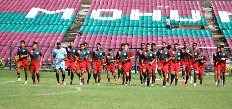 Mohun Bagan players during a training session
