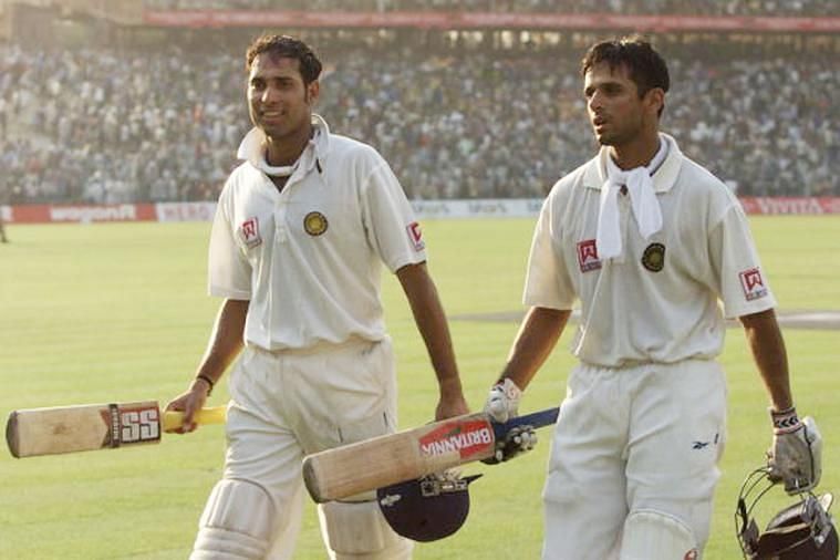 Laxman and Dravid walking back after batting for an entire day in the Kolkata Test