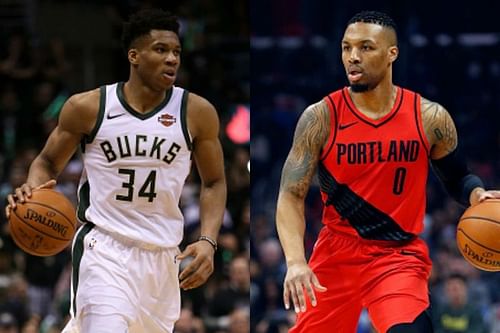 Giannis Antetokounmpo and Damian Lillard