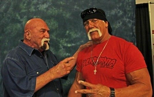 Superstar Billy Graham (left) and Hulk Hogan (right) were involved in a series of public allegations against each other during Hogan&#039;s run at the top in WWE