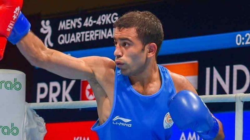 Amit&#039;s task in the final of the Men&#039;s Light Fly (49kg) is a monumental one