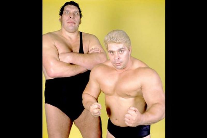Dino Bravo with Andre the Giant.