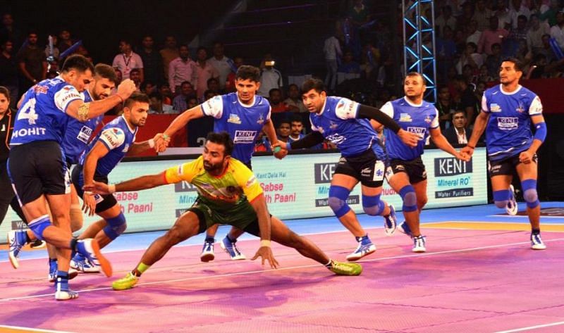 Monu Goyat scored 9 High5s amassing and was 4th in the tally of most raid points in Season 5.