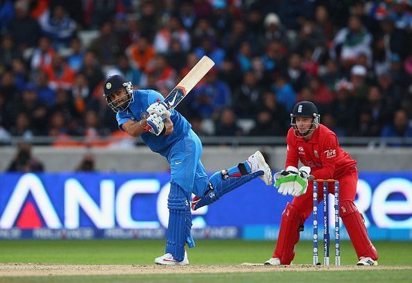 Virat sweeps against England, ICC Champions Trophy Final at Birmingham, 23 June 2013.