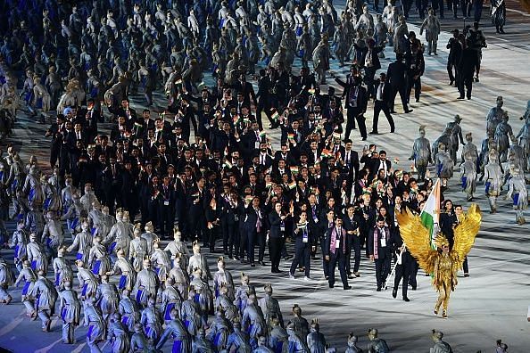 The Indian contingent walked out to huge cheers