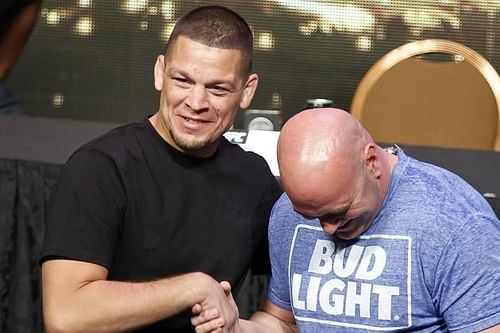 Nate Diaz with Dana White (right) 